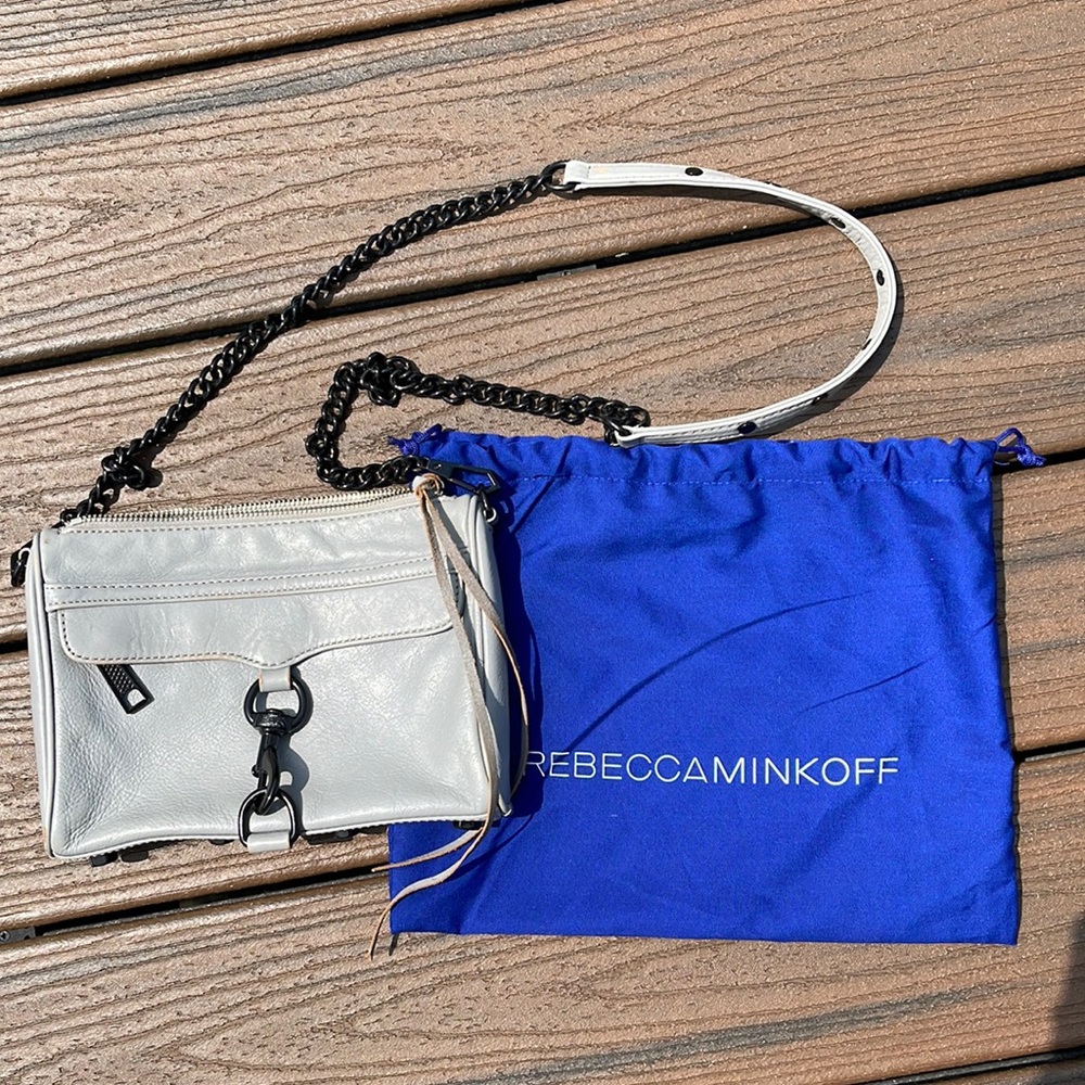 Rebecca Minkoff Mini MAC grey purse with dust cover